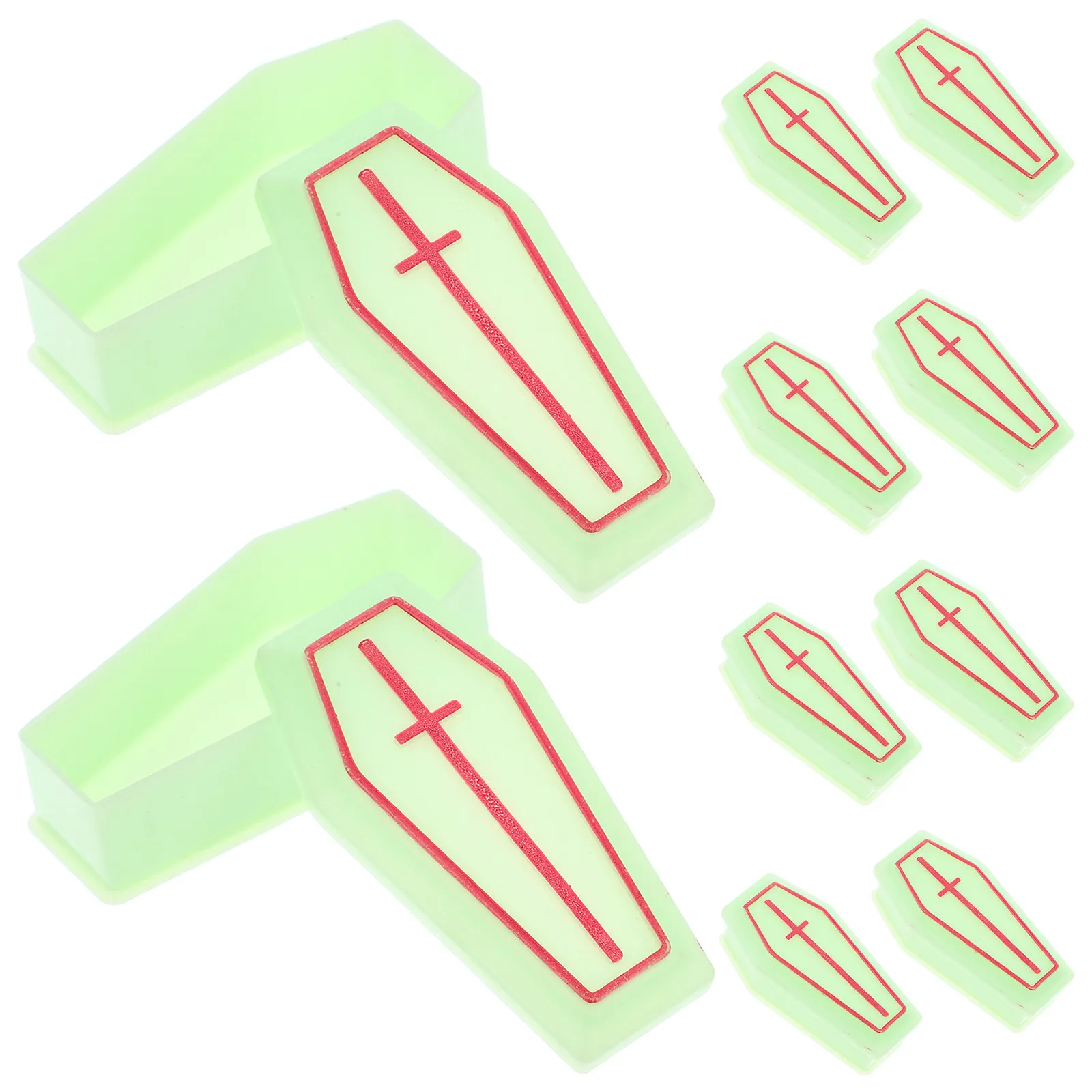 

10Pcs Mini Coffin Boxes Realistic Prank Miniatures Party Decoration Accessories Plastic Small Coffin Prank Props Halloween