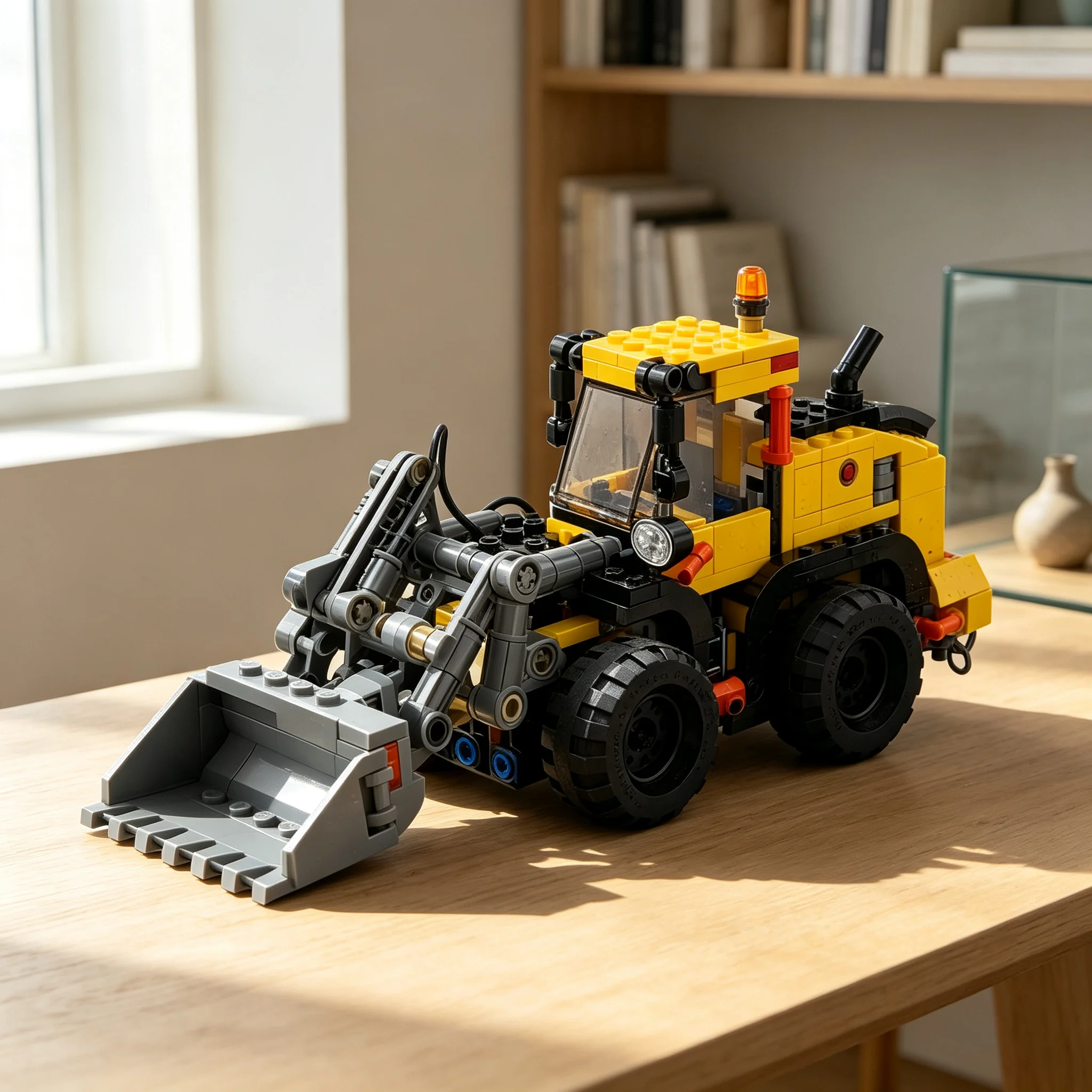 360pcs MOC Front End Loader City Model Building Blocks Christmas Gift Architecture Toy Collection Assemble Birthday Display
