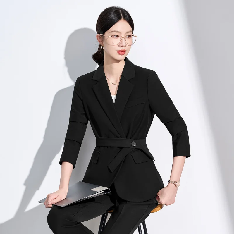 Women's Suit Set for Spring and Autumn, New Style, Elegant Workplace Attire for Hotels, Banks, and Property Management, Professi