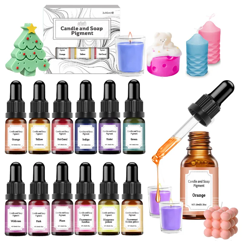 3Colors/Set Candle Dyes Kit Liquid Colorant Pigment Set DIY Candle Making Supplies Aromatherapy Soap Candles Manufacture Pigment