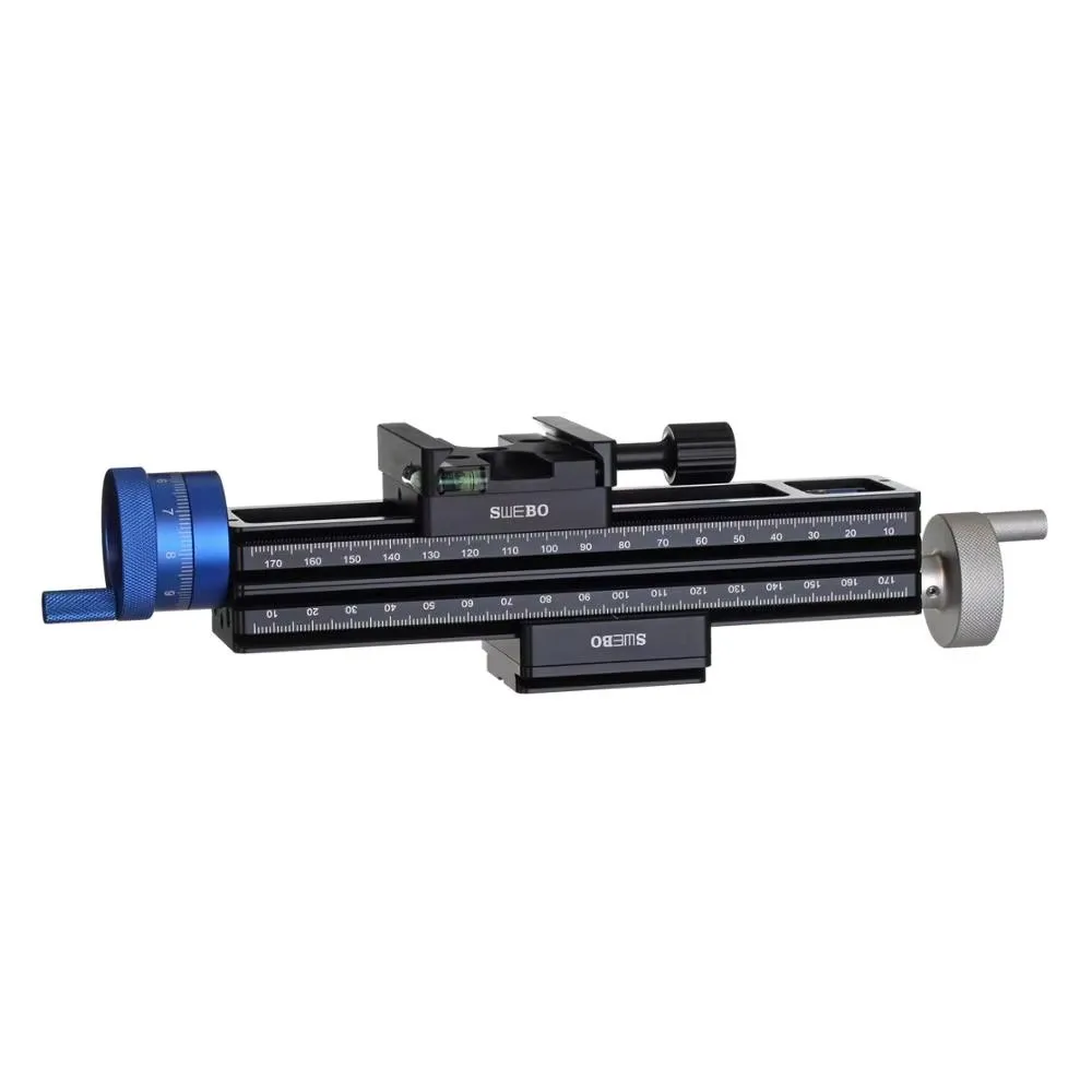 Precision 0.01mm  Micrometer Macro Focusing Double-deck Rail Slider Tripod head for canon nikon sony Insect star shooting