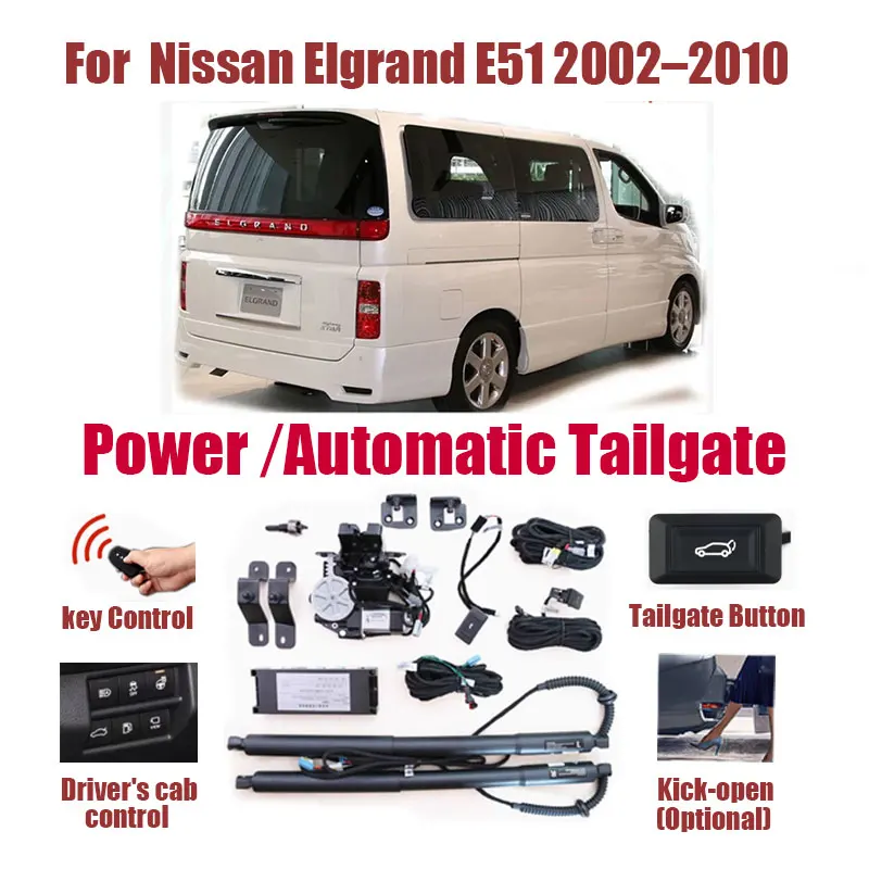 For Nissan Elgrand E51 2002–2010 Car Electric Tailgate Modified Auto Intelligent Power Operated Trunk Automatic Lifting Door