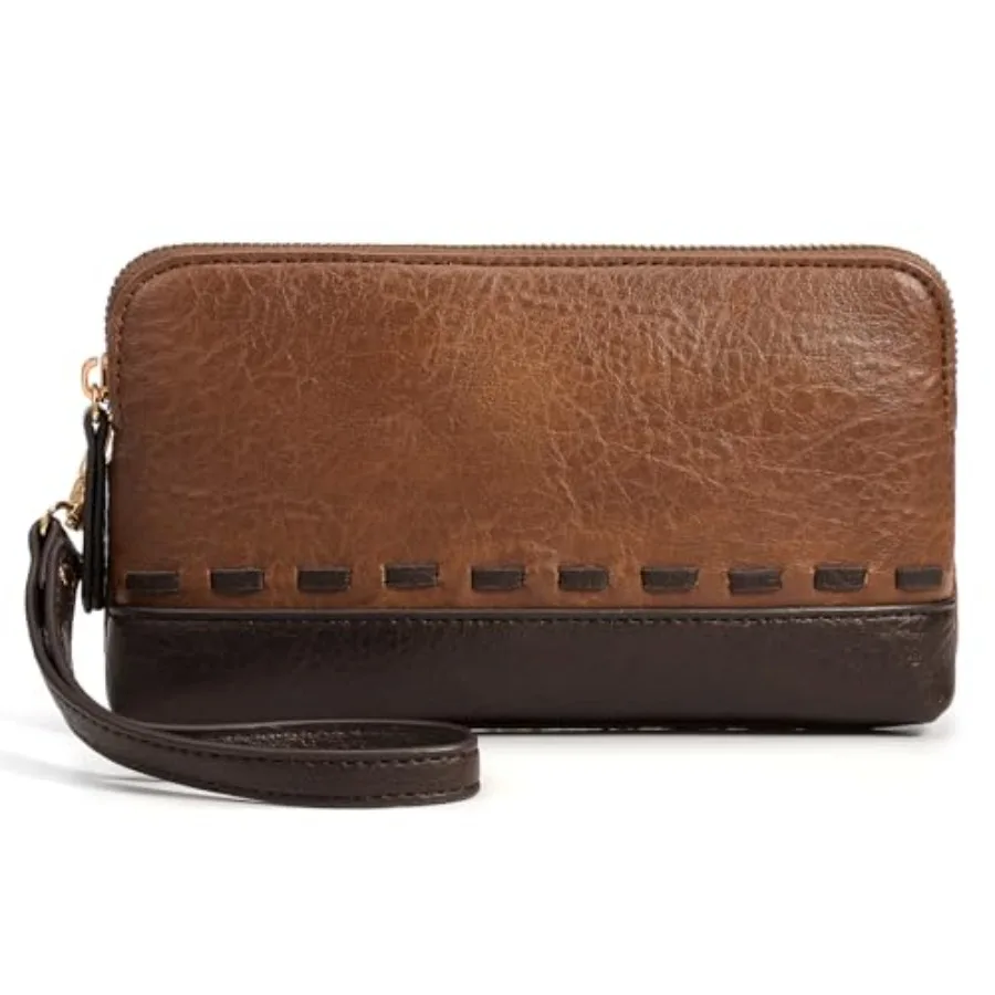 

Marvolia Vegan Leather Wristlet Purse for Women RFID Blocking Travel Bag Small Wallet Clutch Purses