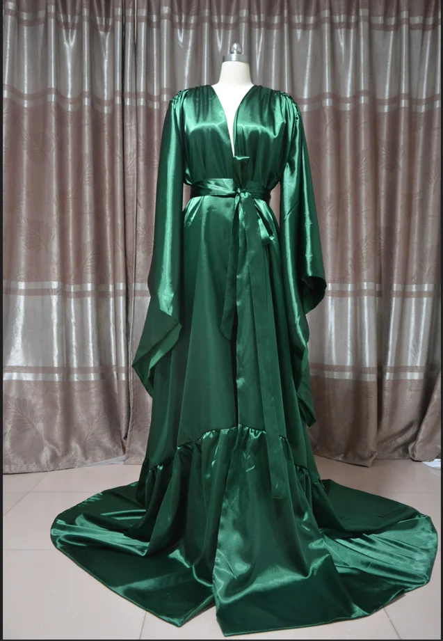 Robes de mariée en Satin de soie, demoiselle d'honneur, mariage, enterrement de vie de jeune fille, chemise de nuit, peignoir, cape personnalisée