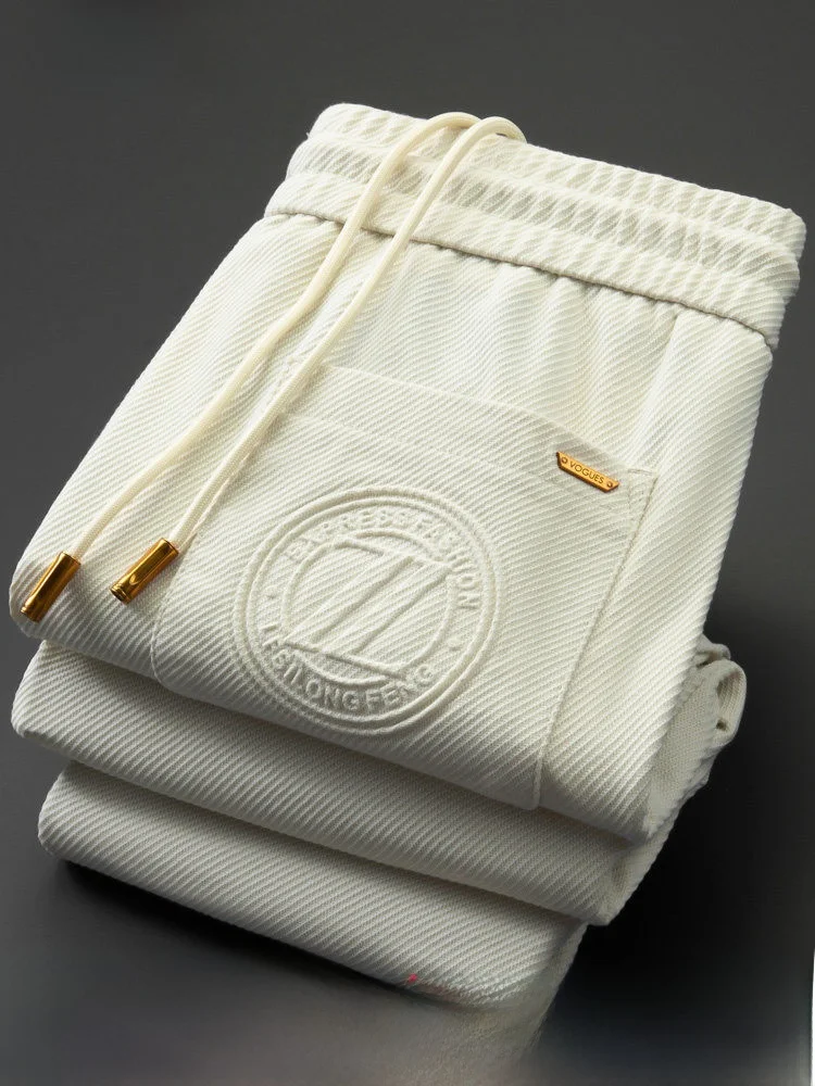 

Тонкие мужские спортивные штаны, летние прямые облегающие брюки, повседневные спортивные брюки, молодежные брендовые модные хлопковые полиэстеровые брюки