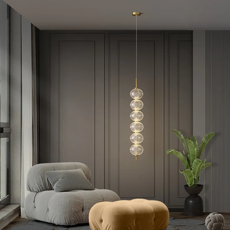 

Bedroom bedside pendant light postmodern minimalist creative light luxury background wall pendant light