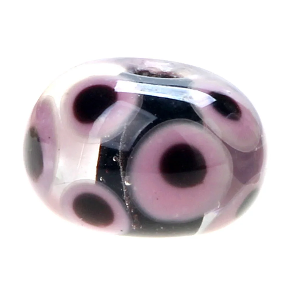 1PC 13MM Pink Oval Transparent Handmade Lampwork Glass Beads For Charm Bracelets/Earring/Necklace DIY Jewelry Making Accessories