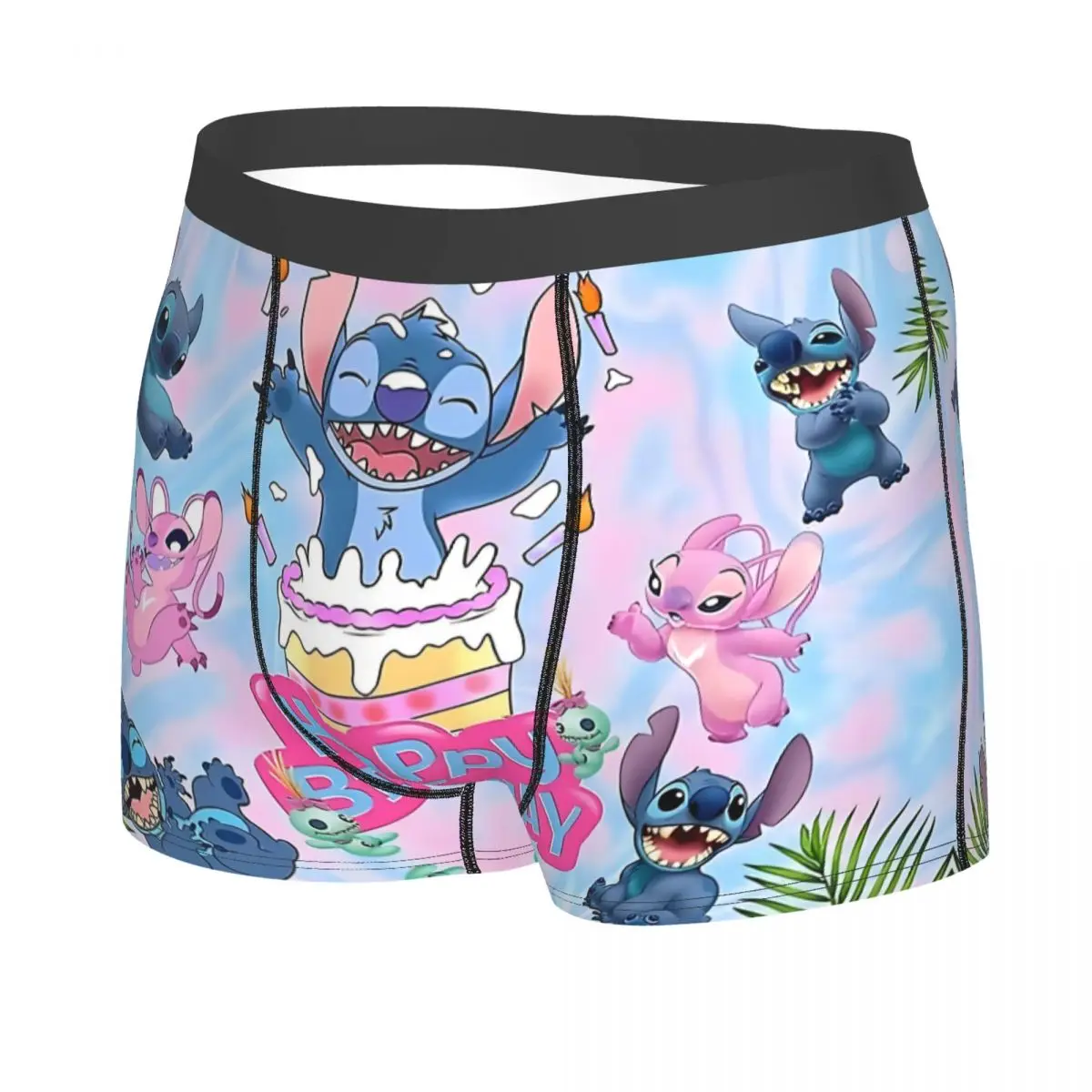 Custom Stitch Printed Underwear Men Breathable Cute Cartoon Boxer Briefs Shorts Panties Soft Underpants For Homme