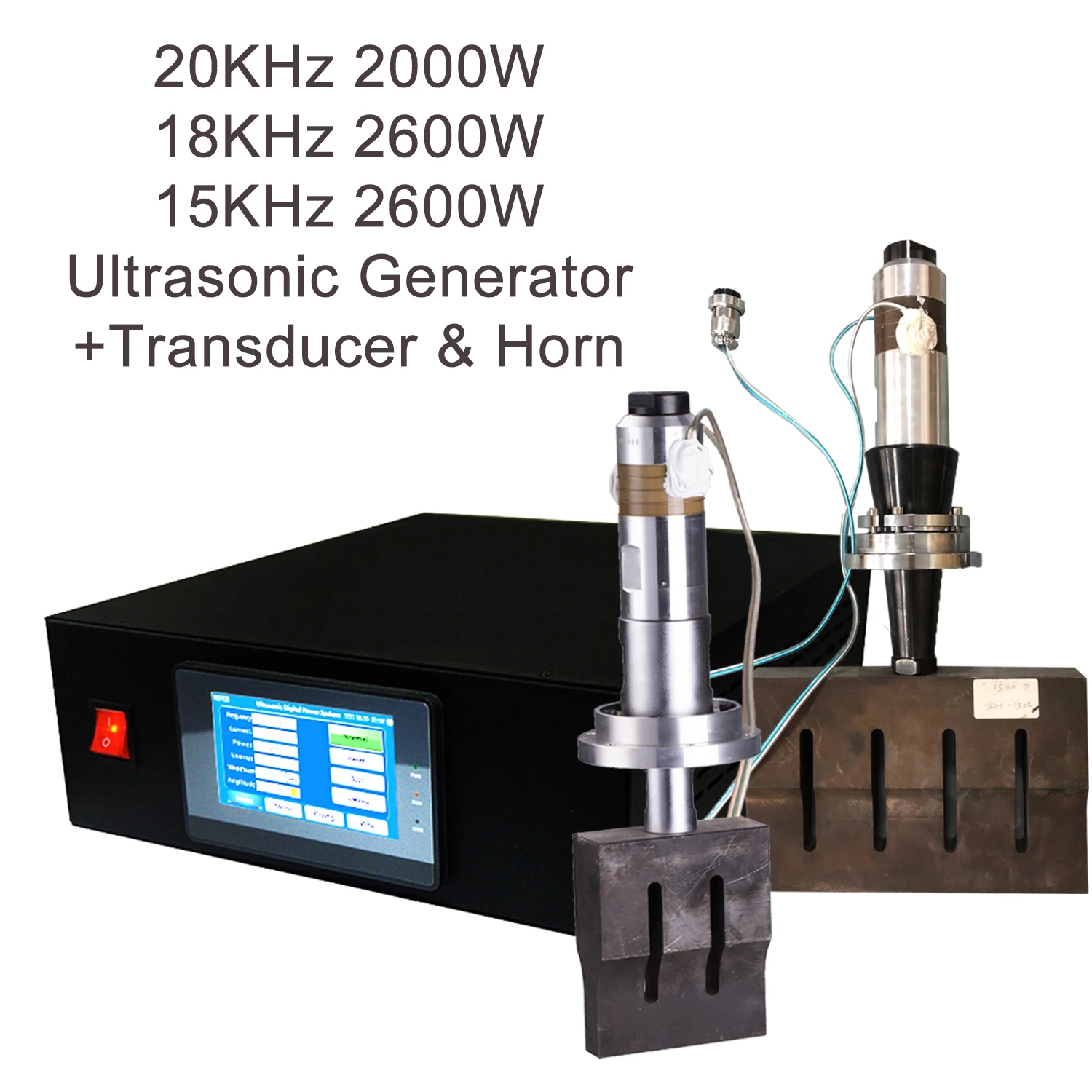 Gerador Ultra-sônico Inteligente Digital Chifre do Transdutor para a Fabricação da Máscara da Máquina Soldagem do Laço da Orelha 15khz 15k 18k 20k hz 2600w