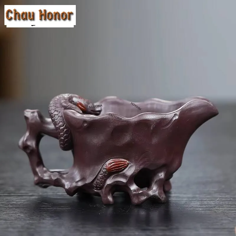 110ml Authentic Yixing Purple Clay Tea Pitcher Handmade Taihu Lake  Cha Hai Justice Cup Puer Zisha Teaset Craft Accessories Gift