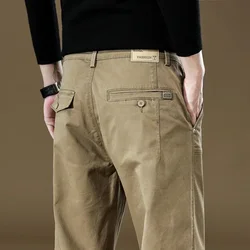 97% Cotton Men Casual Trousers Solid Color Slim Fit Men's Pants New Winter Autumn High Quality Classic Business Pant Male