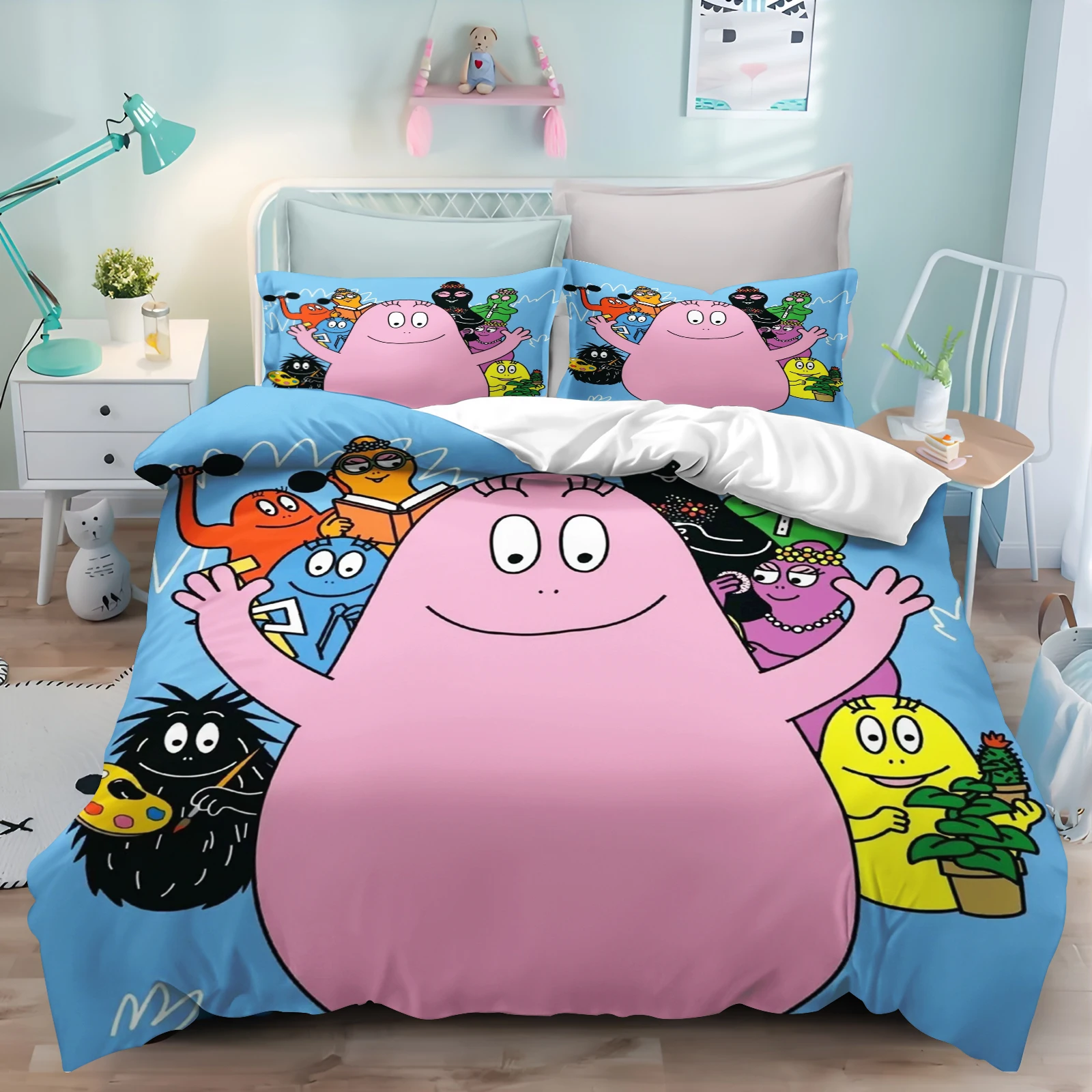 

Barbapapa Cartoon Duvet Cover Anime 3D Printing Cute Children's Bedroom Set ​Polyester Adult Gift 2/3pcs Bedding