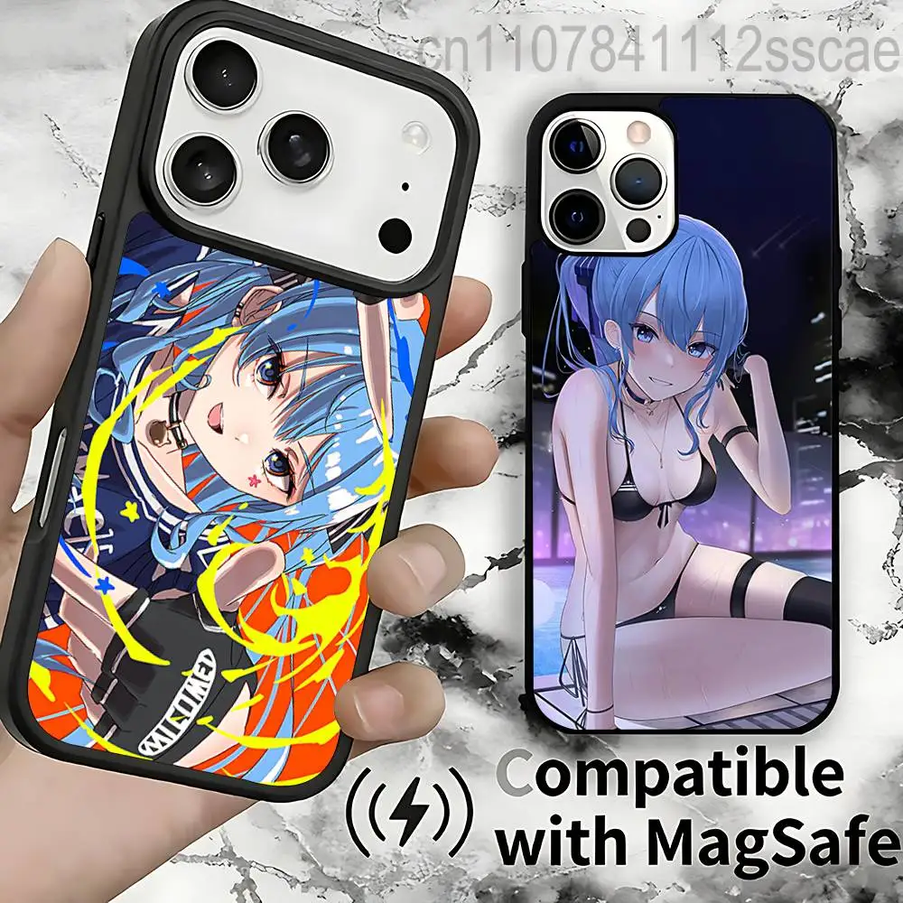 

Hoshimachi Suisei SINGER Magnetic Wireless Charging Case For iPhone 11,12,13,14,15,16,17,Pro,Max,Plus Shockproof Cover