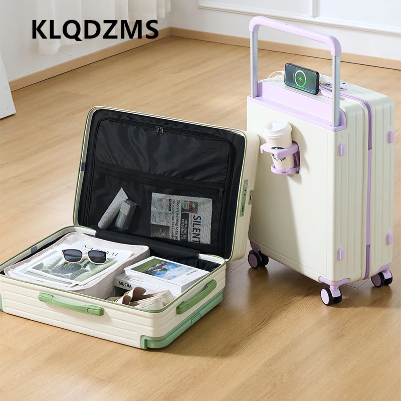 

KLQDZMS Новый чемодан на колесиках большой вместимости 20 "22" 24 "26" 28 дюймов, мужской посадочный бокс для ПК, женский дорожный чемодан для ручной клади