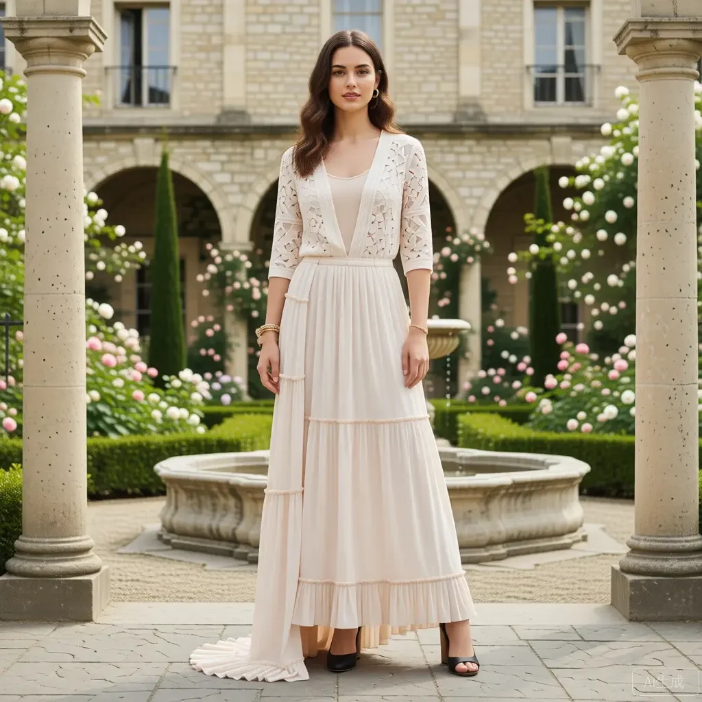 

Богемная макси-юбка с многослойными оборками, А-силуэт, белая, из хлопка и льна, летнее платье, винтажная романтическая юбка, любой цвет и размер, Ever Pretty