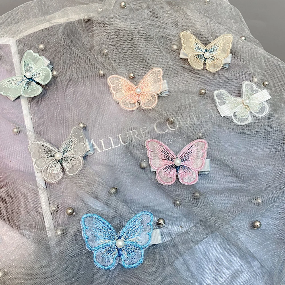 

10 шт., заколки для волос с бабочками, милые тканевые заколки для волос для девочек, головной убор, вечерние, рождественские аксессуары для волос для фотосъемки