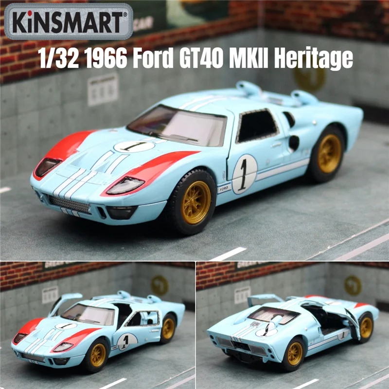 1:32 1966 Ford GT40 Alloy Track Sports Car Model Diecast Metal Toy Racing Car Vehicles Model Simulation Collection Children Gift