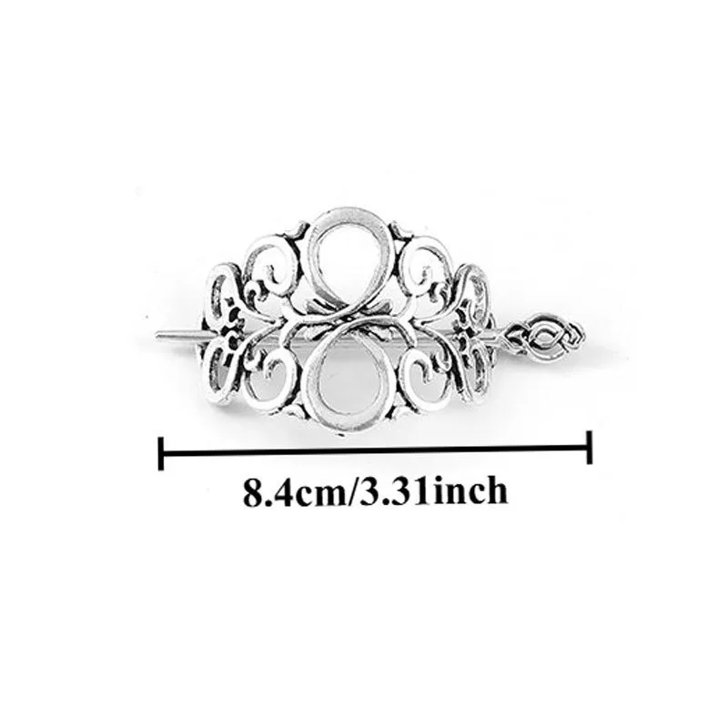 24-Piece Personalized Viking Celtic Style Hollowed-Out Retro Geometric Alloy Hair Clips For Party Cosplay Matching Accessories view 6