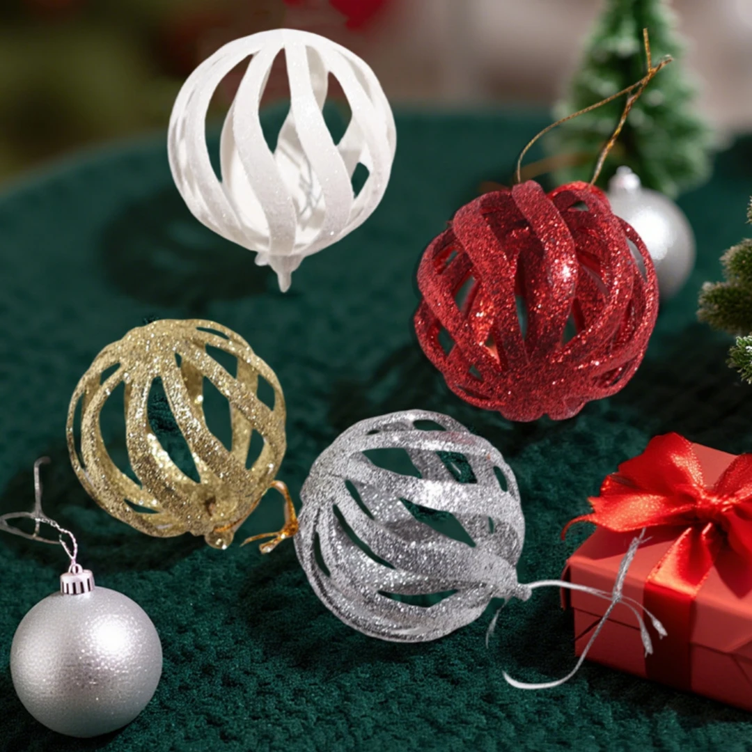 6 قطعة 6 سنتيمتر عيد الميلاد الديكور الجوف عيد الميلاد الكرة معلقة شجرة عيد الميلاد قلادة ديكور المنزل ترتيب الحفلات السنة الجديدة هدية نافيداد