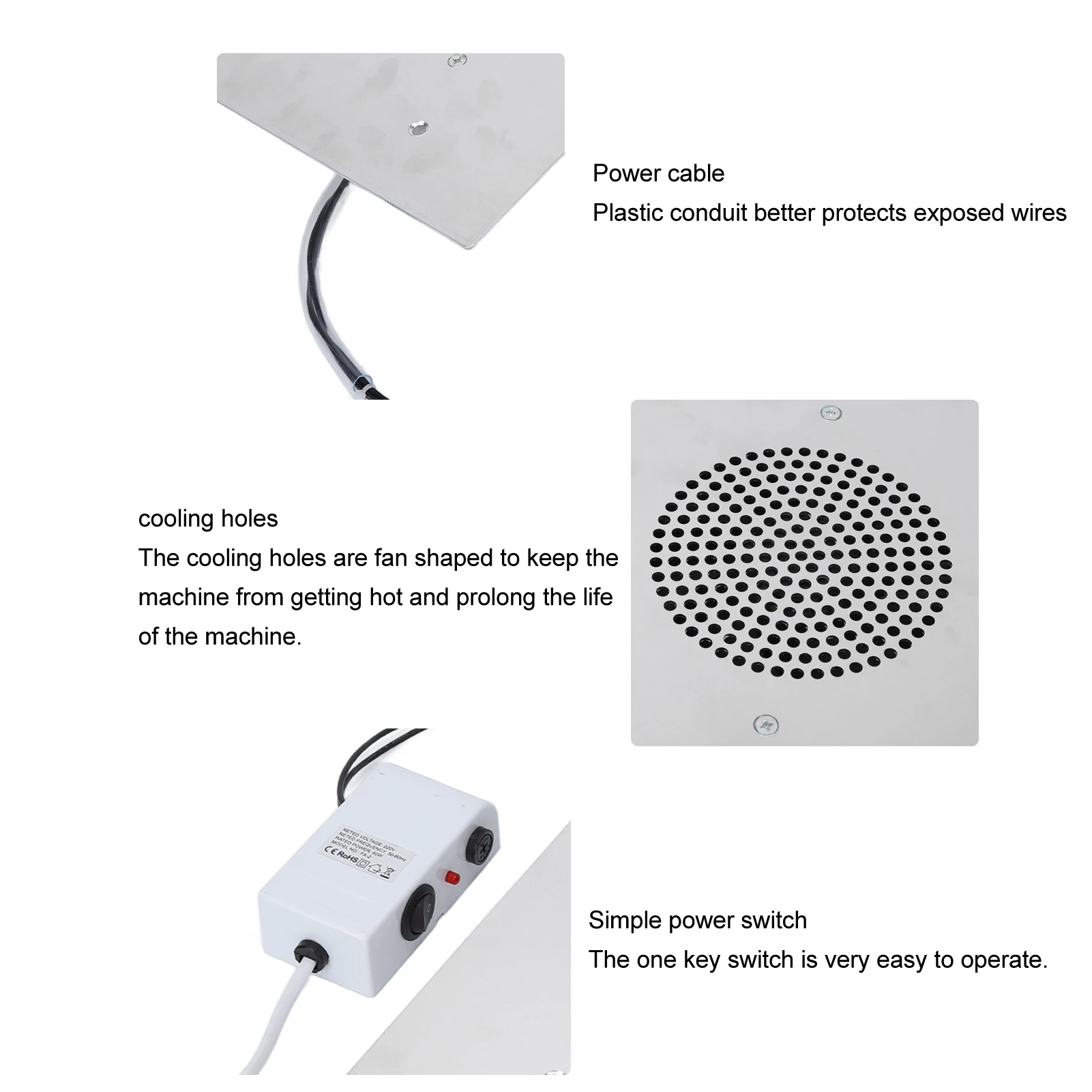 Extractor de polvo de uñas, aspiradora de uñas de 60W, alta potencia, succión fuerte ligera, fácil limpieza, colector de polvo de uñas