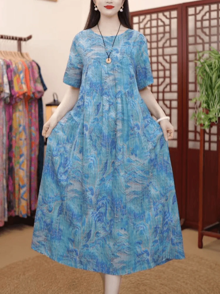 Été coupe ample ronde Neline polyvalent maman Dr minceur taille haute a-ligne ort Sve T-shirt Sle décontracté coréen Fas...