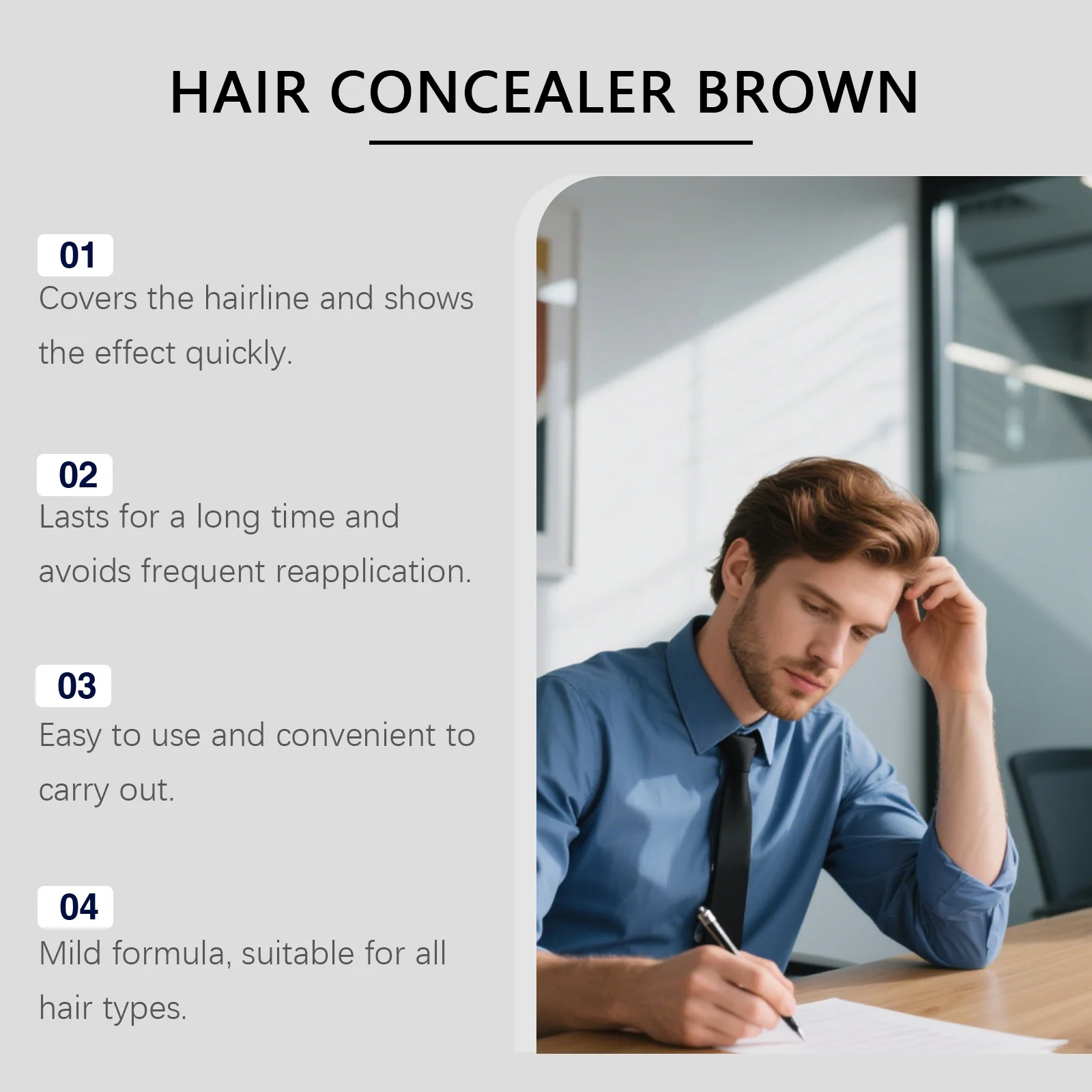 

Brown Hair Concealer Cream - Natural Color, One-Swipe Coverage, Temporary Hair Touch-Up Tool, Portable Pen for Hair Styling