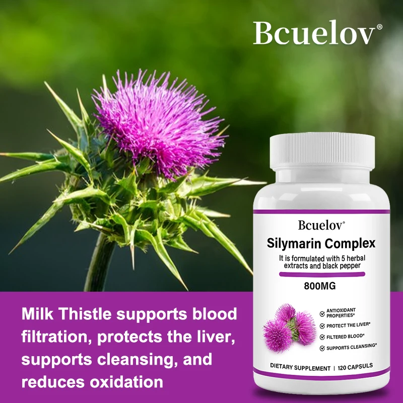كبسولات الكبد الحليب الشوك 400 ملغ-تعزز إنتاج الطاقة وصحة الكبد وصحة الجهاز الهضمي وتعزيز المناعة وإزالة السموم