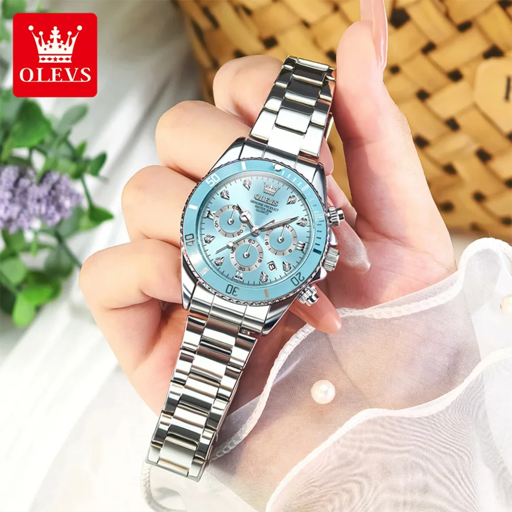 

OLEVS 5632, женские часы, многофункциональные кварцевые часы, водонепроницаемые светящиеся наручные часы с датой, подарок для влюбленных подруг, элегантная мода