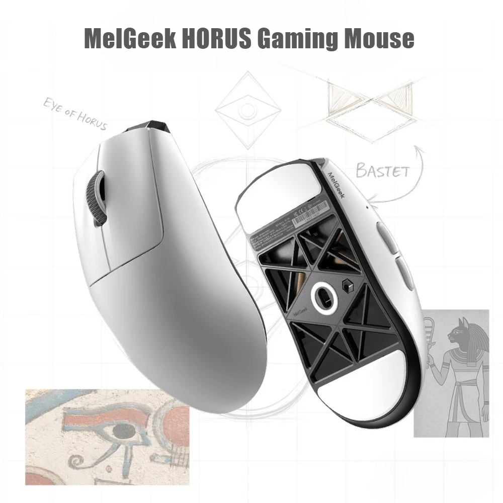 

MelGeek HORUS Gaming Mouse Wireless 8K PAW3950 49g Lightweight Custom Ergonomic High Performance E-sports FPS Gaming Mouse Gifts