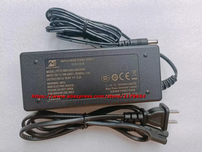 حقيقي كتلة الطاقة NBS100A180530M2 تحويل التيار الكهربائي 18 فولت 5.3A 5.5*2.1 مللي متر محول التيار المتردد شاحن #3