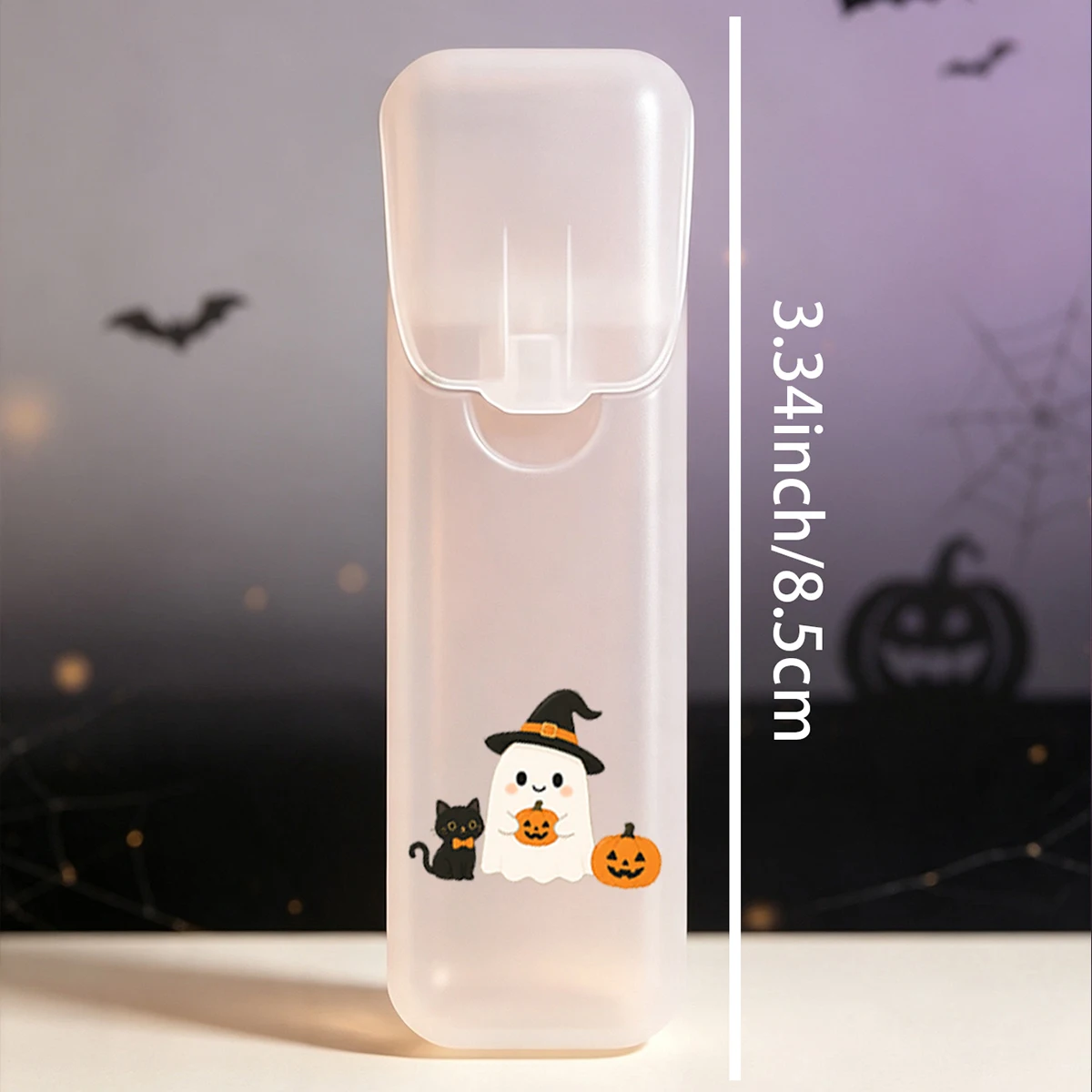 4/2/1 Piece Halloween-Themed Portable Toothpick and Floss Storage Box - Leak-Proof Sealed Travel Medicine Box with Transparent Lid, Halloween Main Design - Suitable for Storing Compact Medical Care Supplies, Suitable for Toothpicks and Dental Floss, Made of Durable Plastic Material, Suitable for Travel, Outdoor, Home, and Office Environments - Space-Saving Design, Halloween Small Gift view 2