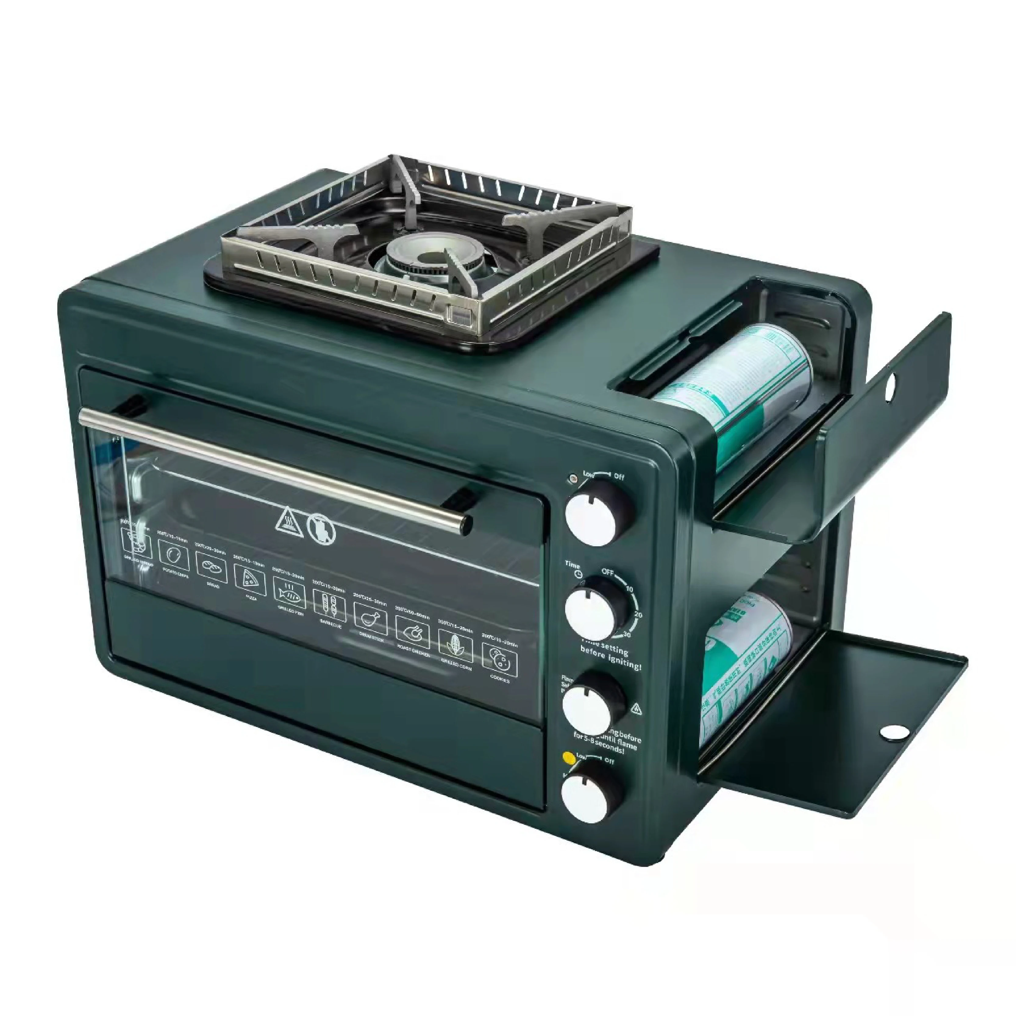 

Multifunctional Outdoor Pizza Oven Camping 2-in-1 Box Oven Portable Small Baking Oven