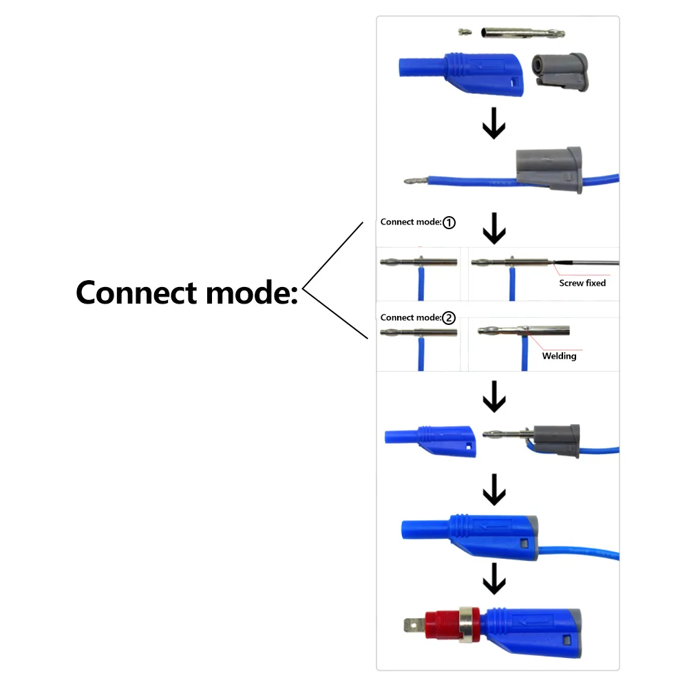 الموز موصل كابل الموز موصل P3005B 1000 فولت/10A لحام تجميع 4 مللي متر سلامة الموز التوصيل موصل متعدد متر