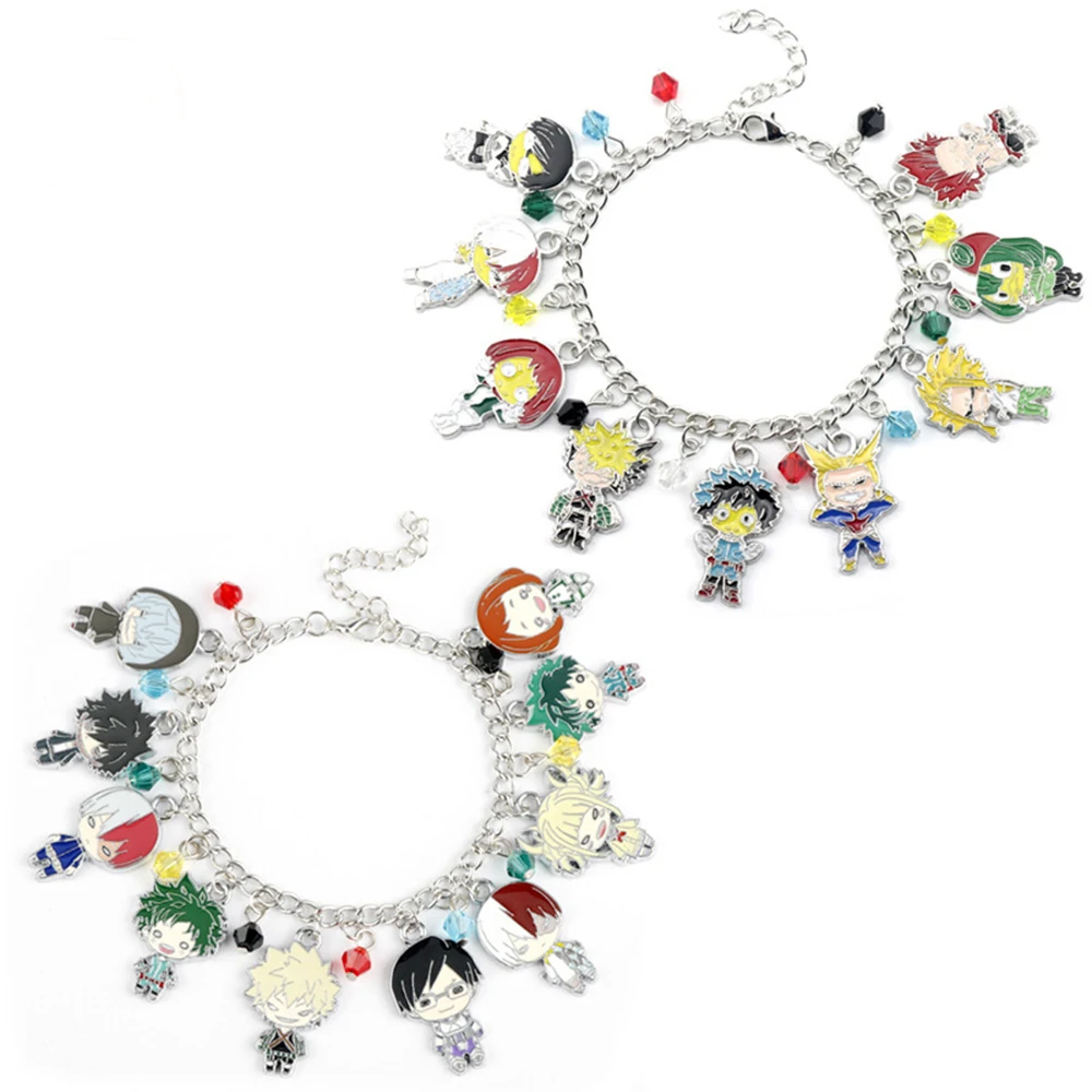 Anime My Hero Academia Charm Bracelets Handmade Enamel Pendant Cartoon Bracelet Jewelry Accessories for Boys Cosplay Gifts