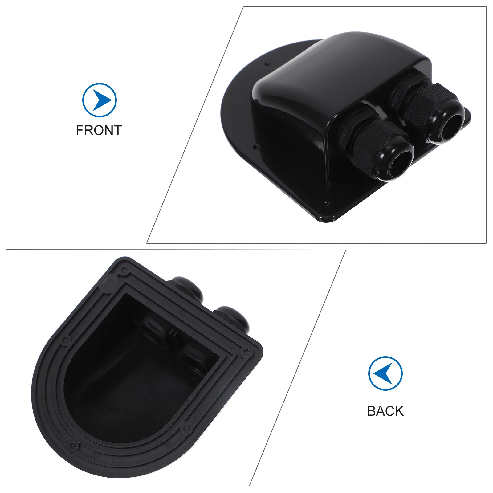 

Solar Cable Entry Gland Waterproof Dual Hole Durable Abs For Yacht Rv Solar Panel Roof Connection Cable Gland