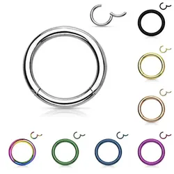 1pc Titanium Steel Nose Septum Piercing Nose Ring Punk Minimalist Interface Closure Ring Nose Lip Ring Earrings Body Jewelry