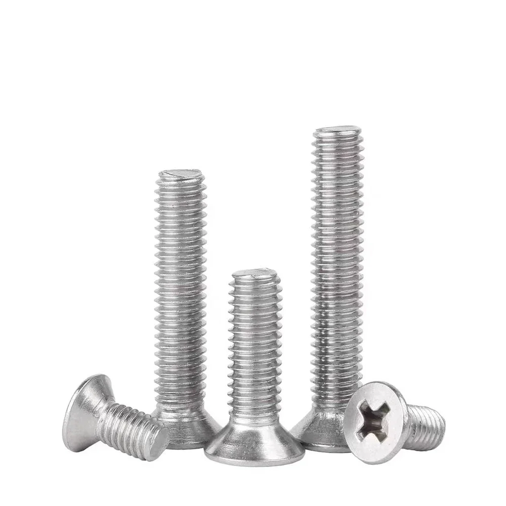 M6 M8 316 Stainless Steel Cross Bolts Flat Tail Phillips Countersunk Machine Screws Length 8/10/12/14/16/18/20/25/30-100mm