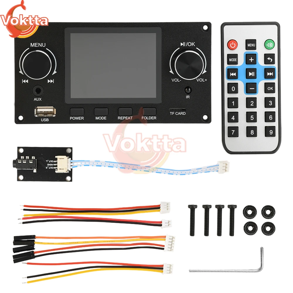 Schermo a colori TFT da 2,8 pollici Kit modulo scheda di decodifica audio senza perdita fai da te DC 4.5-5.0V I2S Lettore di uscita audio digitale USB AUX TF FM