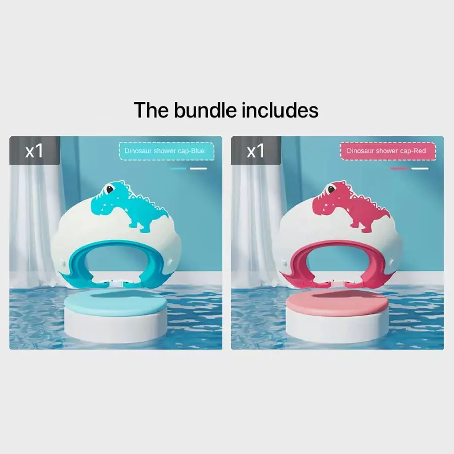 1/2 قطعة من منتجات شامبو الأطفال، قبعات سيليكون لحماية الأذن، أدوات أكواب حمام الأطفال، ألعاب الحمام #3