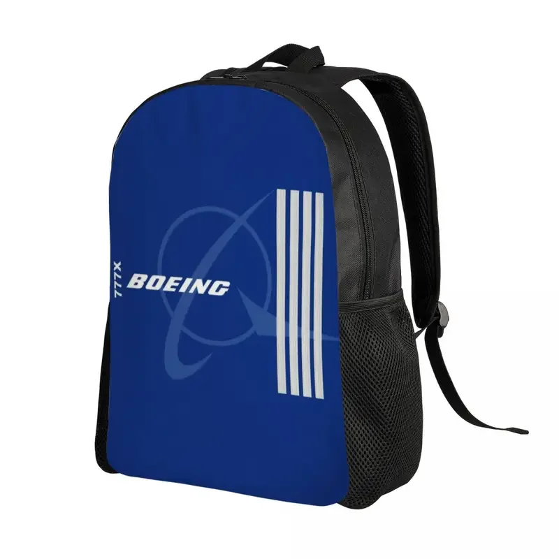 Customized Boeing 777X captain stripes backpacks women men basic bookbag for college school aviation aviator flight pilot bags