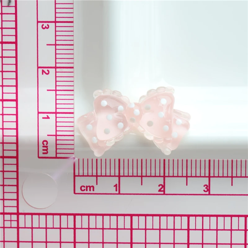 WFFNNKC 10-20Pcs Kawaii Polka Dot Bowknot Resin Patch Creative Home Arts Decor Supplies Girl Cute Hairpin Jewelry Make Accessory