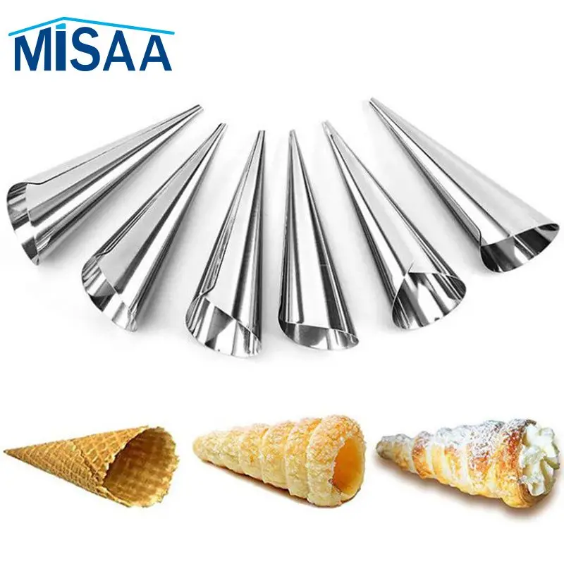 Conical Tube Croissant Piping Tip Spiral High Quality Beautifully Shaped Cream Horns Mold 6 Spiral Croissant Mold Innovative