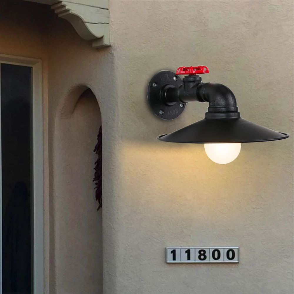 الإبداعية خمر الجدار ضوء انبوب ماء الجدار مصباح الصناعية الرجعية لوفت E27 الجدار الشمعدان لغرفة المعيشة غرفة نوم بار الإضاءة ديكو #6