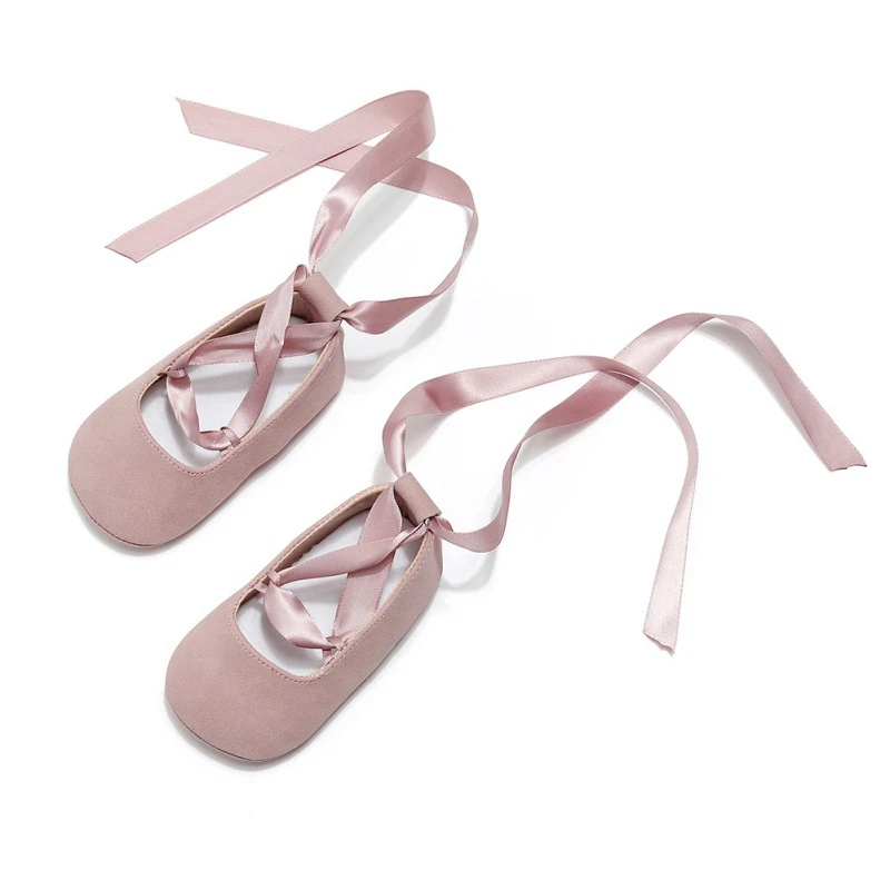 Zapatos de baile para niña recién nacida, bailarinas con cinta dulce, zapatos de cuna para niños pequeños, zapatos de princesa, calzado de suela suave