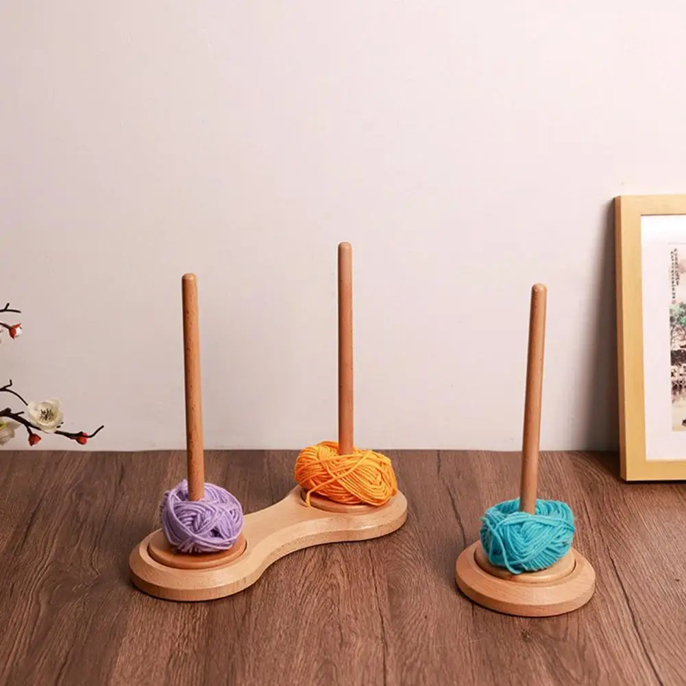 Yarn Holder Wooden Durable Yarn Organizer Wooden Yarn Holder Dispenser for Crocheting Double Skein Spinner Thread Organizer