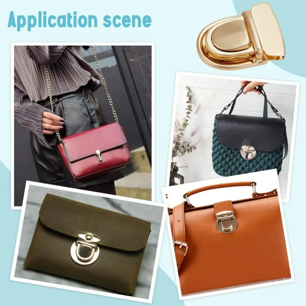 10 مجموعات الثنية قفل المشبك الصيد ضوء محفظة الإبهام أقفال المعادن الصحافة قفل مشبك بطة اللسان قفل السحابات DIY بها بنفسك الحرفية #6