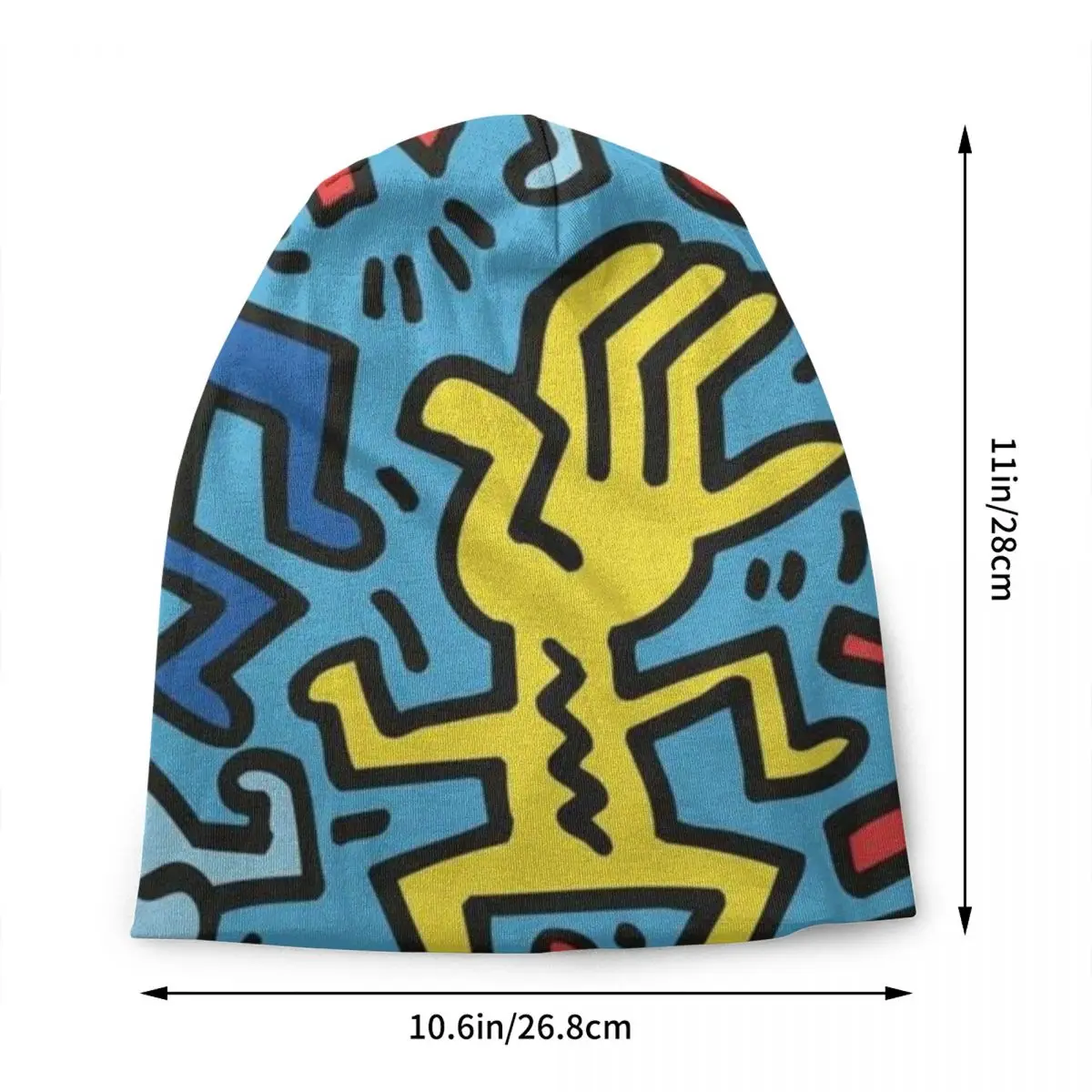 Colorful Radiant Baby Haring Bonnet Hats Hip Hop Knitted Hat Autumn Winter Warm Graffiti Geometric Skullies Beanies Caps