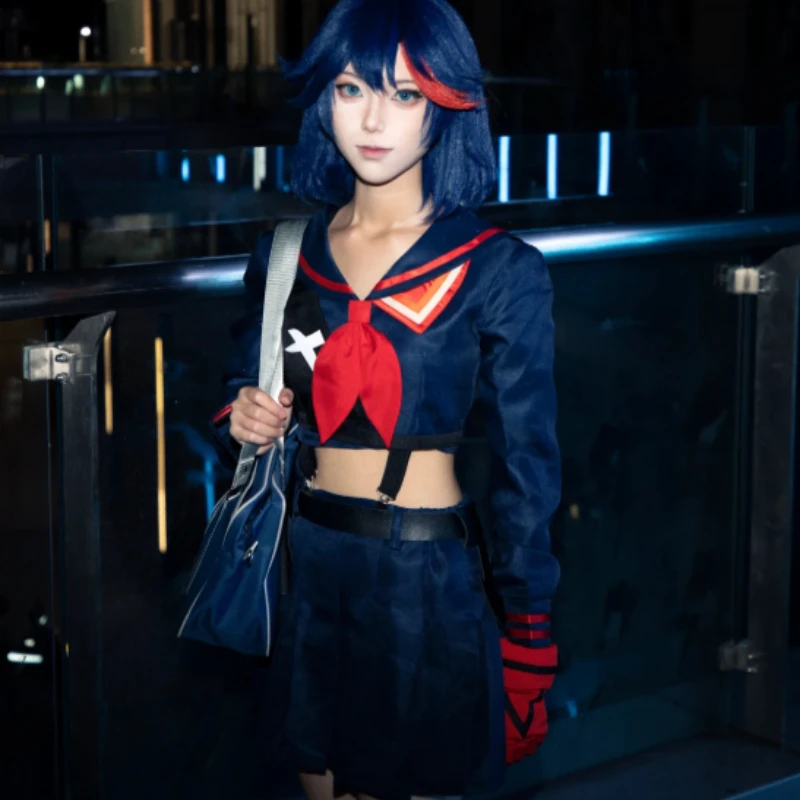 Kill la Kill Ryuko Matoi Cosplay Costume Goku Uniform School Girl Outfit Red Sailor Collar Belt Boots For Women Halloween view 2