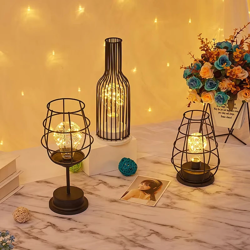 

Art LED Table Lamp Reading Lamp Night Light Bedroom Bedside Lamp Desk Lighting Living Room Retro Classic Iron Home Decoration