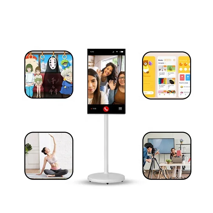 

KU&SI Hot Sale Mobile Portable Smart Tv White Shell Standby Me 24 Inches Tv With Stand